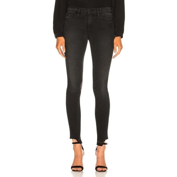 Frame Women's Le Skinny De Jeanne Frayed‎ Step Hem Jeans in Micoy Size 28 - Picture 1 of 12